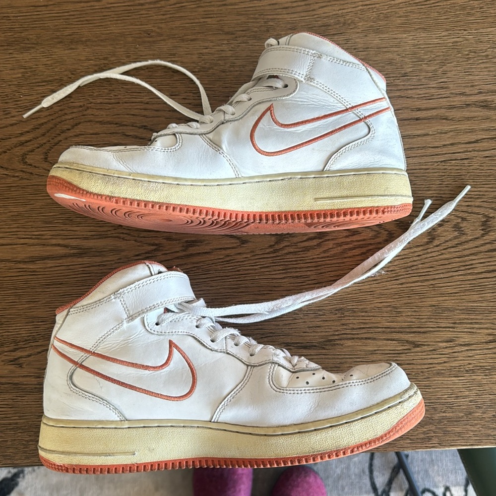 Well used white Air Force 1 mids (US mens 9)